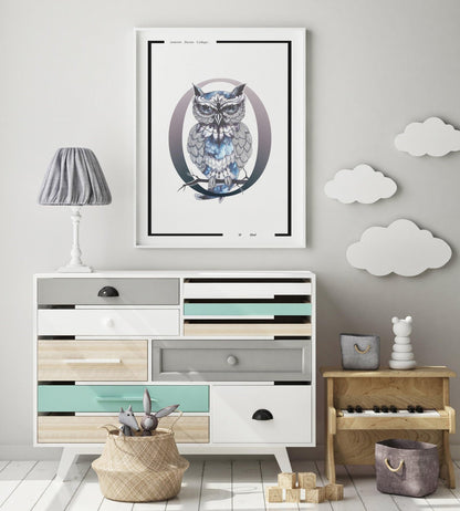 Owl Letter O Print - 98typesAnimals Alphabet