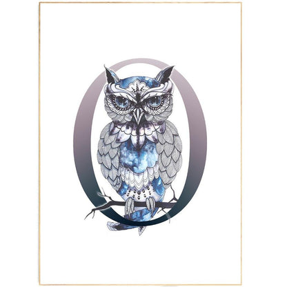 Owl Letter O Print - 98typesAnimals Alphabet