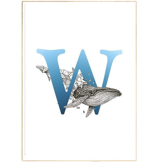 Whale Alphabet Poster - 98typesAnimals Alphabet