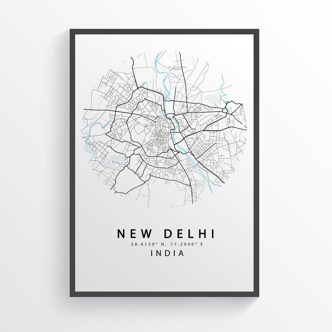 New Delhi City Street Map Print | India Art Poster - 98typesAsia Maps
