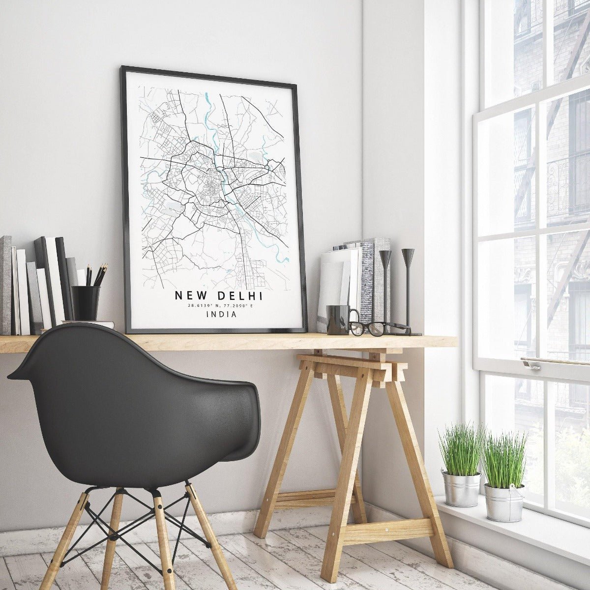 New Delhi City Street Map Print | India Art Poster - 98typesAsia Maps