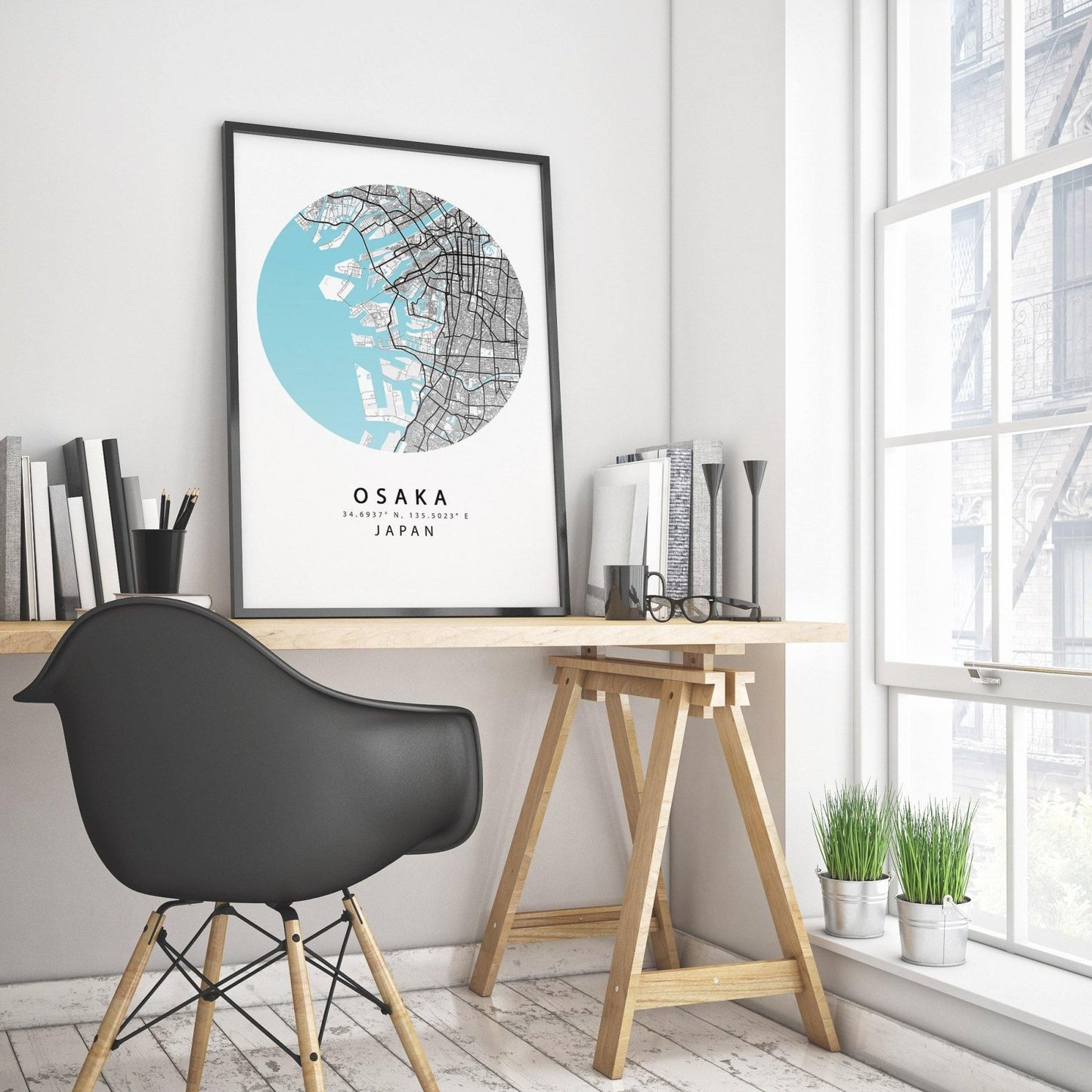 Osaka Japan Map Art Poster - 98typesAsia Maps