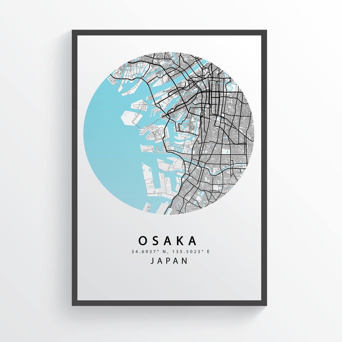 Osaka Japan Map Art Poster - 98typesAsia Maps