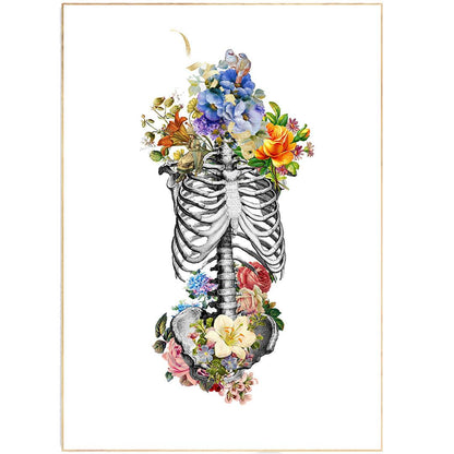 Anatomy Skeleton Print Flowers Art - 98typesBotanical Art Prints