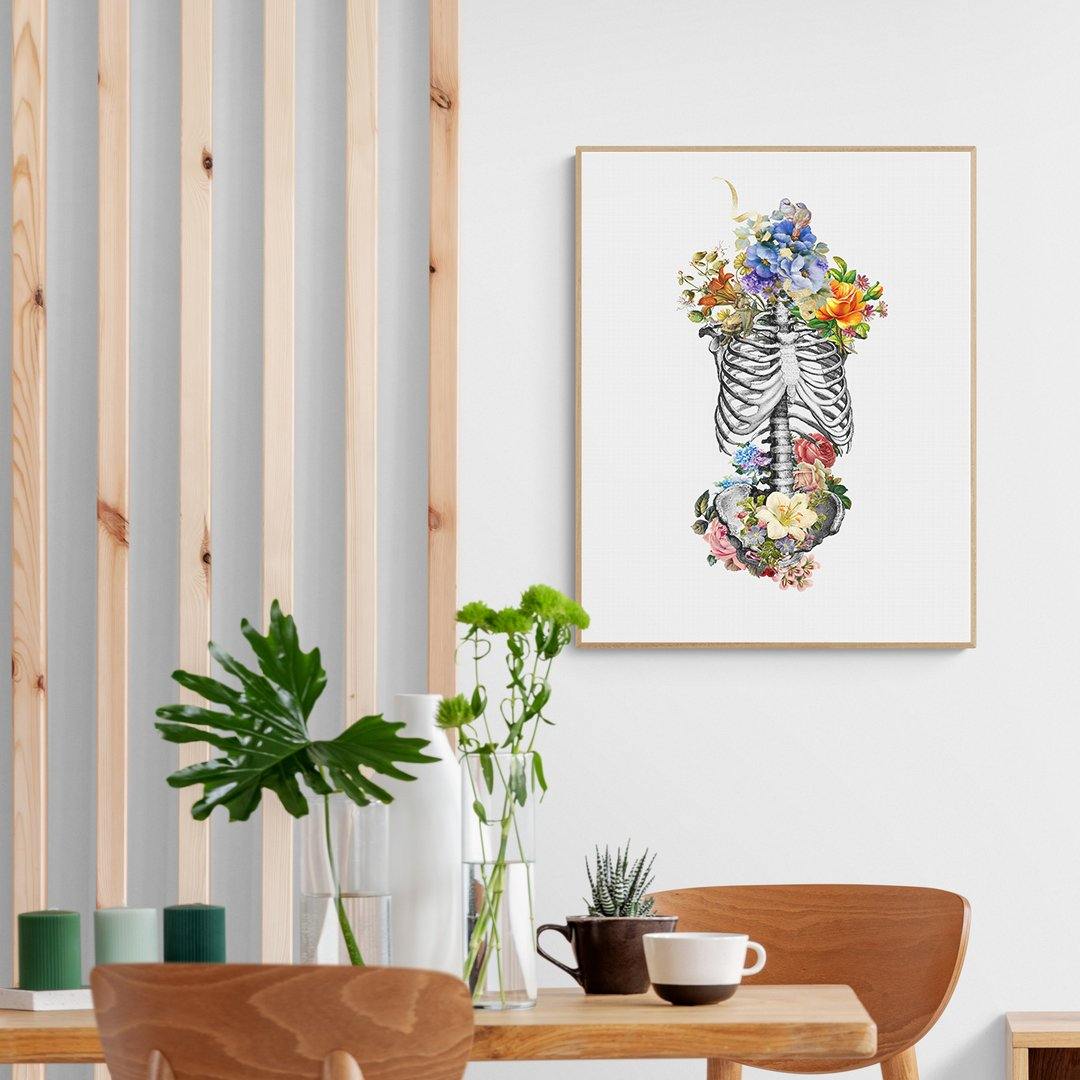 Anatomy Skeleton Print Flowers Art - 98typesBotanical Art Prints