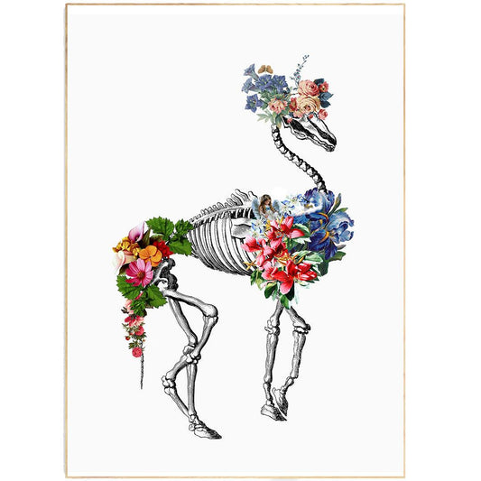 Camel Skeleton Anatomical Flowers Print - 98typesBotanical Art Prints