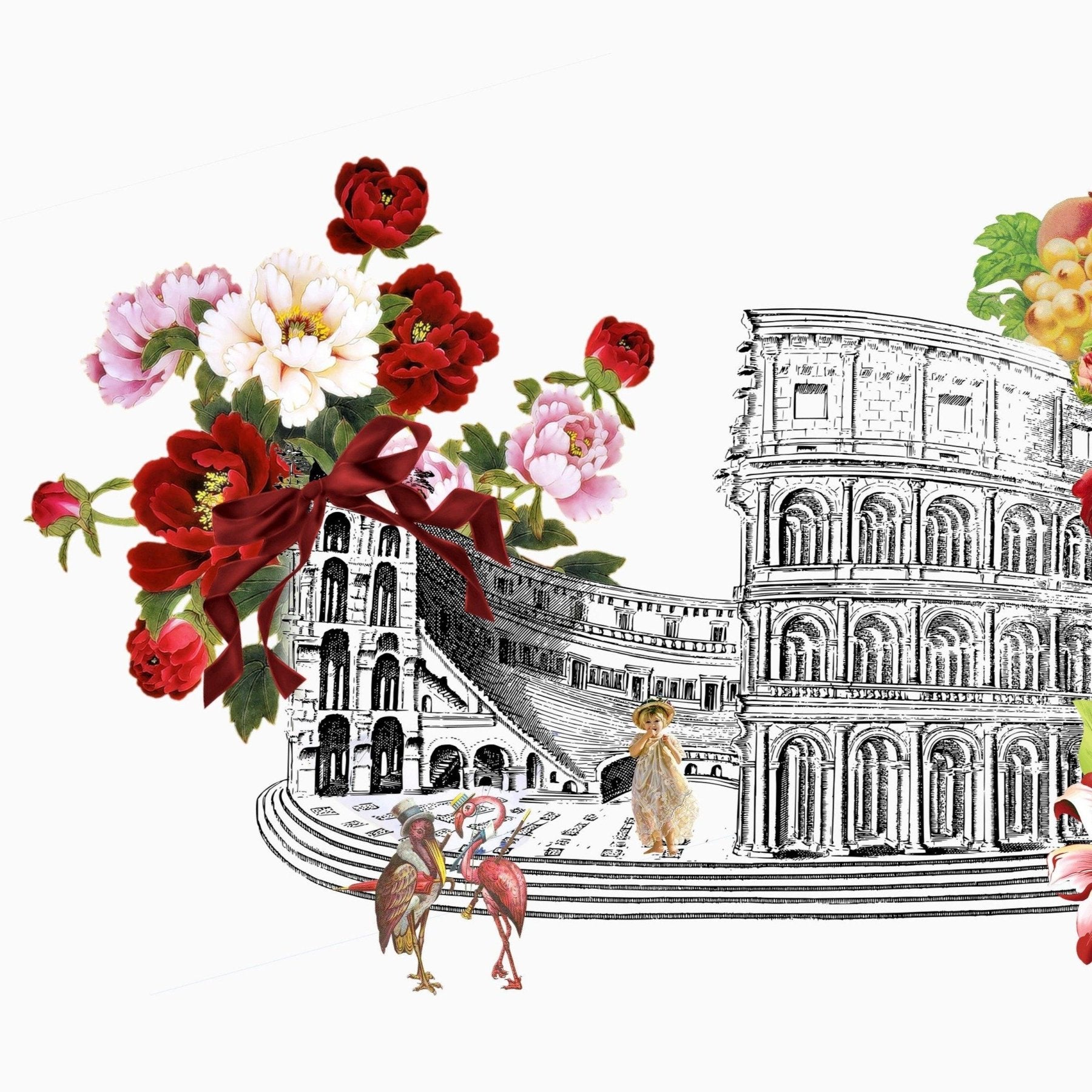 Coliseum Skeleton Anatomical Flowers - 98typesBotanical Art Prints