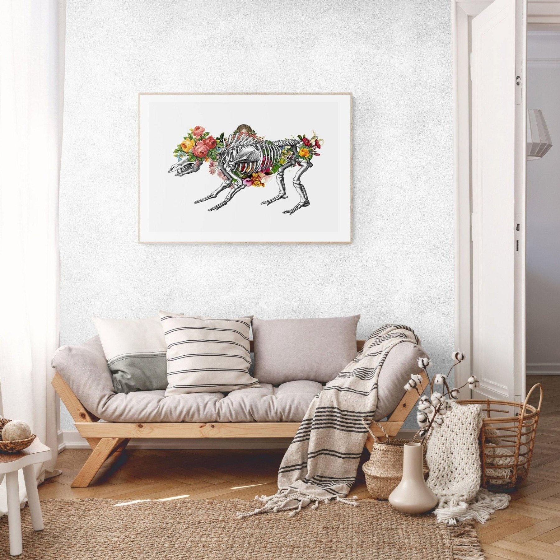 Lion Skeleton Anatomical Flowers Print - 98typesBotanical Art Prints