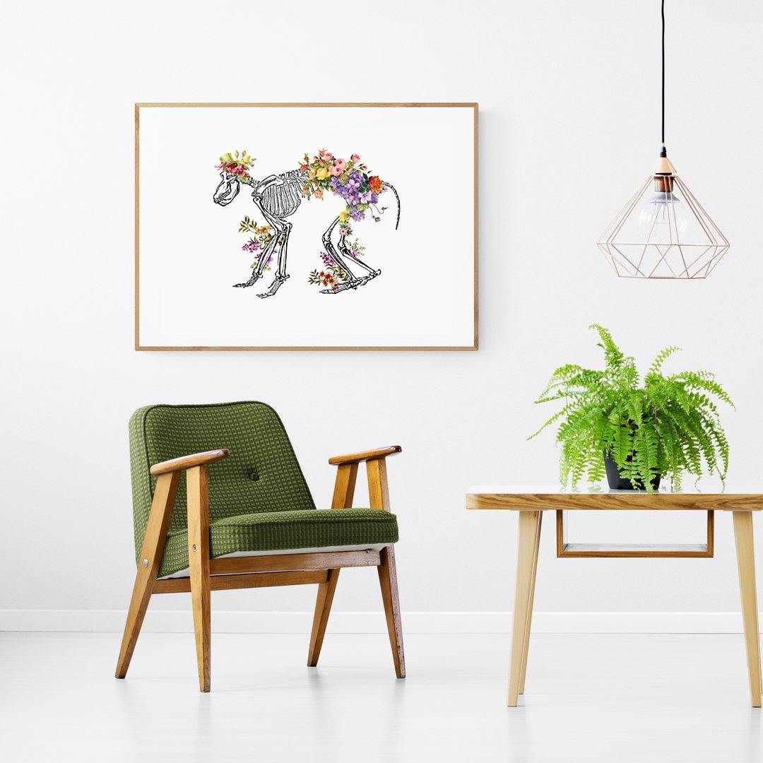 Monkey Skeleton Anatomical Body Print - 98typesBotanical Art Prints