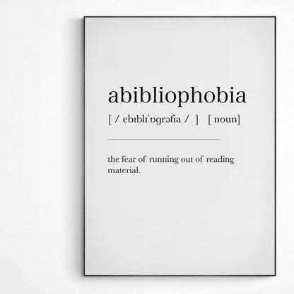 Abibliophobia Definition Print - 98typesDefinitions