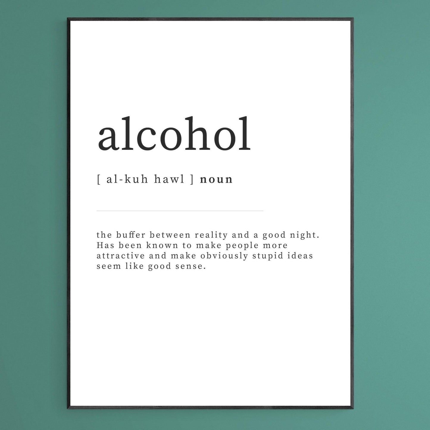 Alcohol Definition Print - 98typesDefinitions