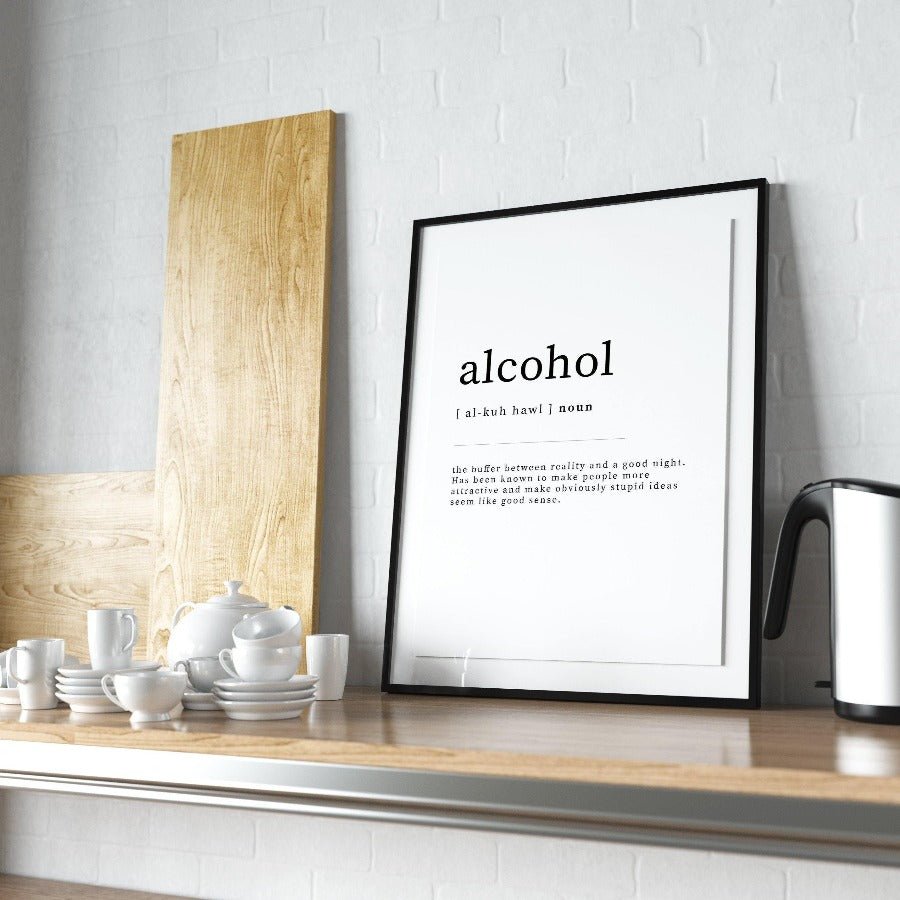 Alcohol Definition Print - 98typesDefinitions