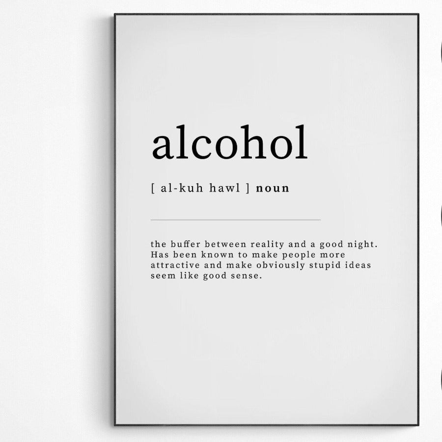 Alcohol Definition Print - 98typesDefinitions