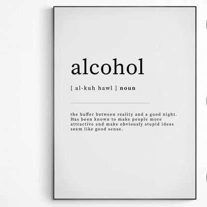 Alcohol Definition Print - 98typesDefinitions
