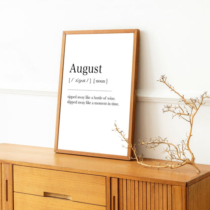 August Definition Print - 98typesDefinitions