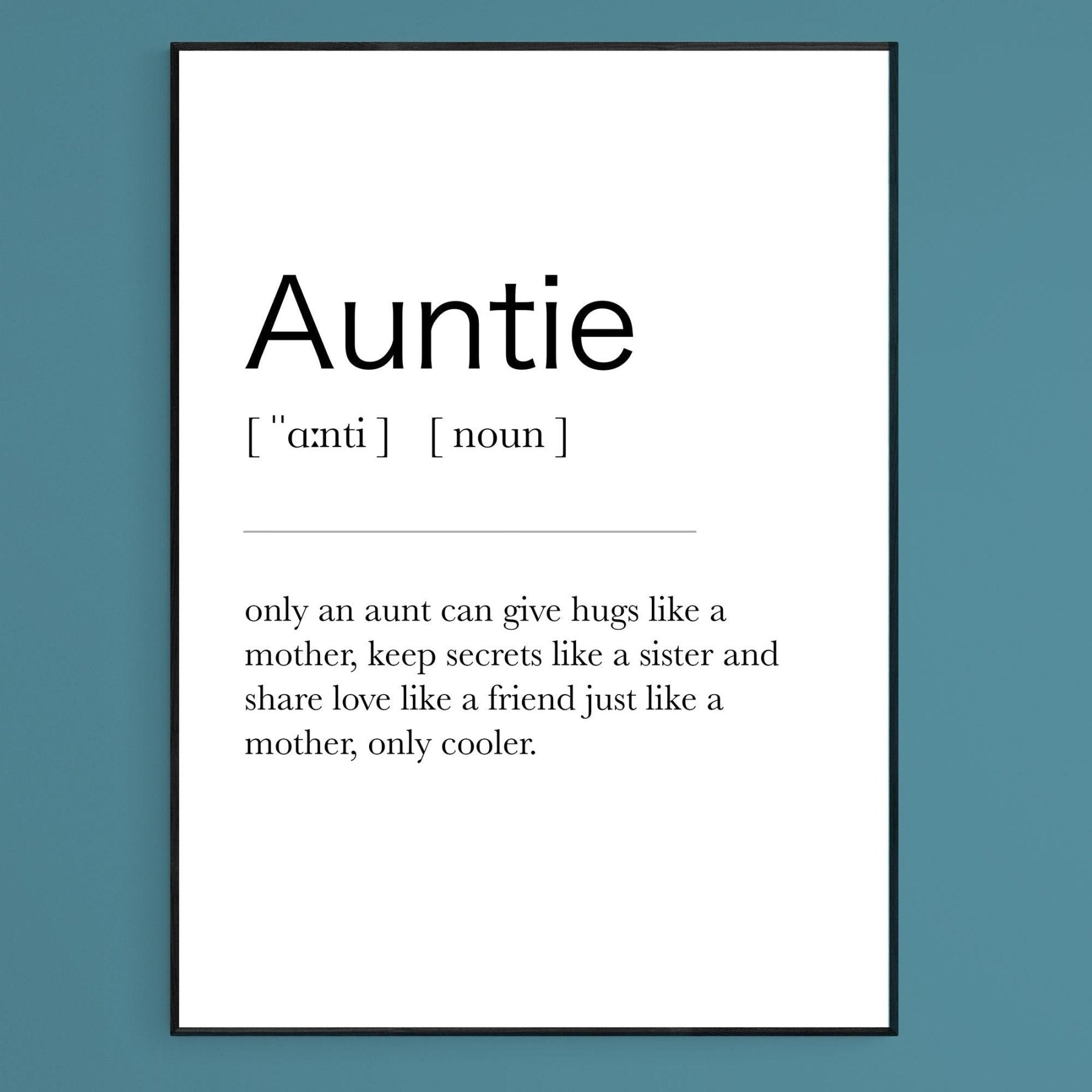 Auntie Definition Print - 98typesDefinitions