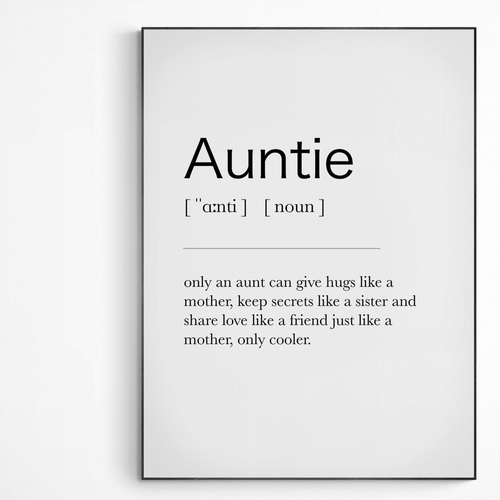 Auntie Definition Print - 98typesDefinitions