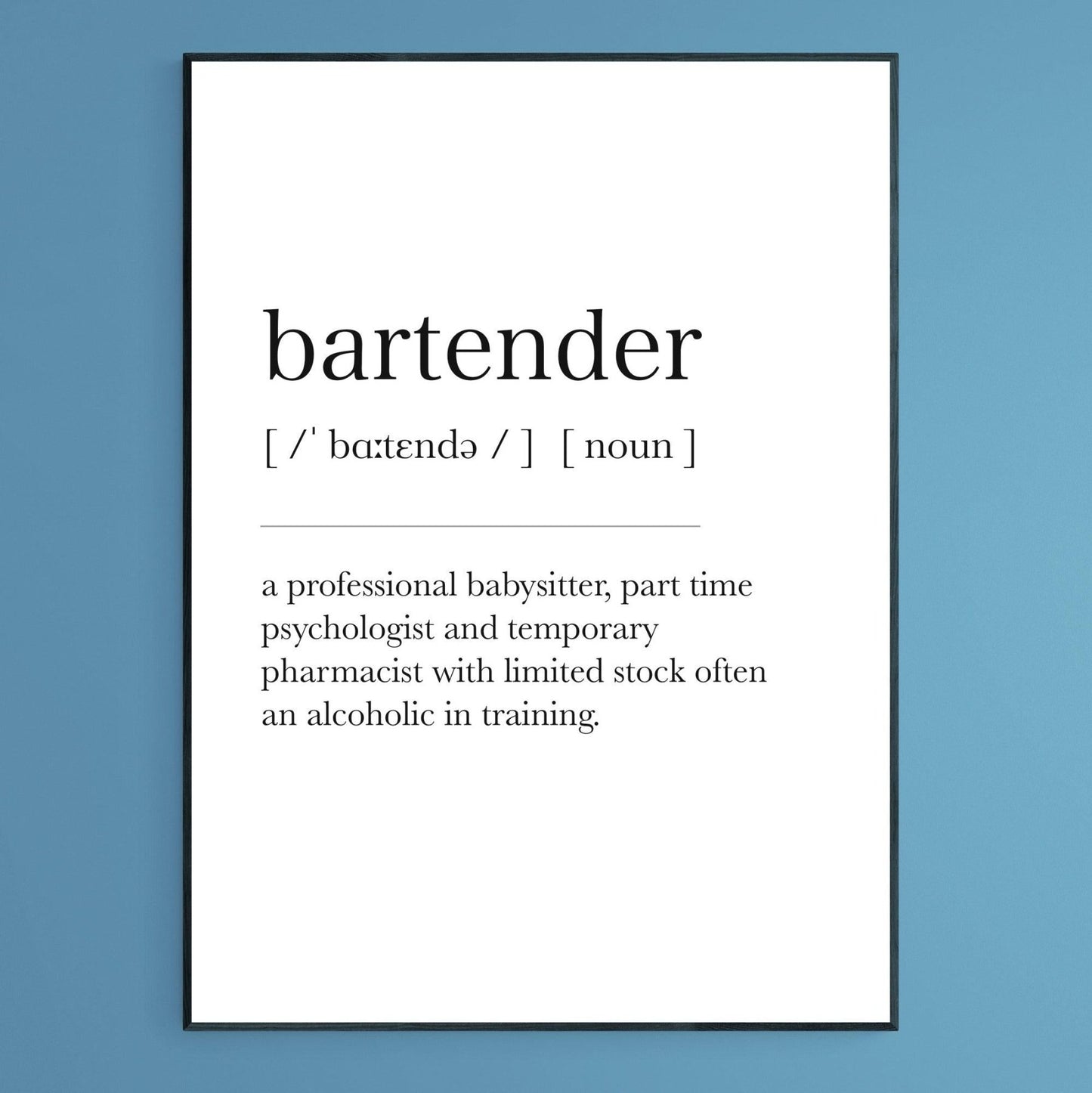 Bartender Definition Print - 98typesDefinitions