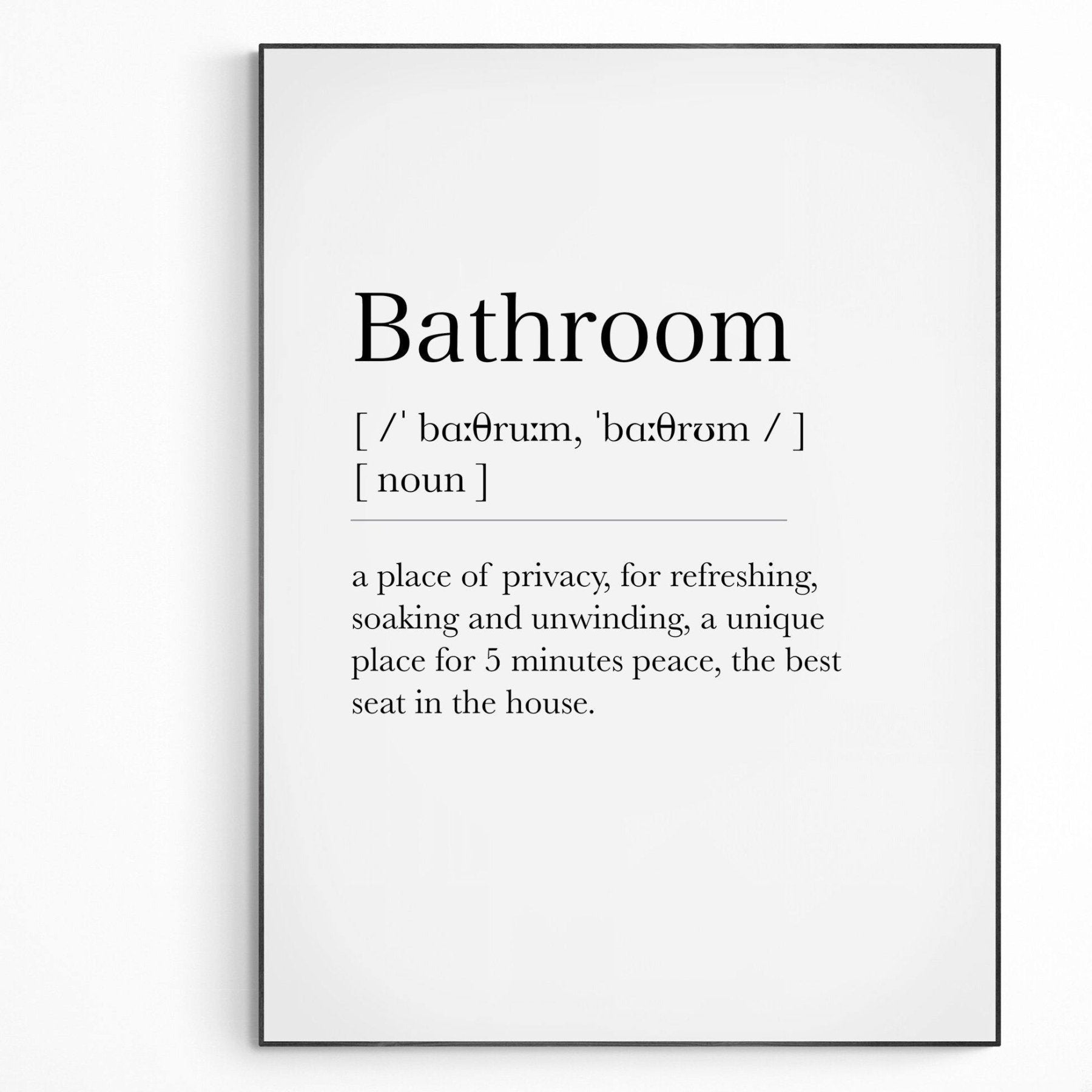 Bathroom Definition Print - 98typesDefinitions