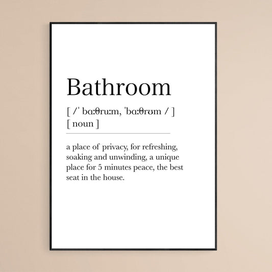Bathroom Definition Print - 98typesDefinitions