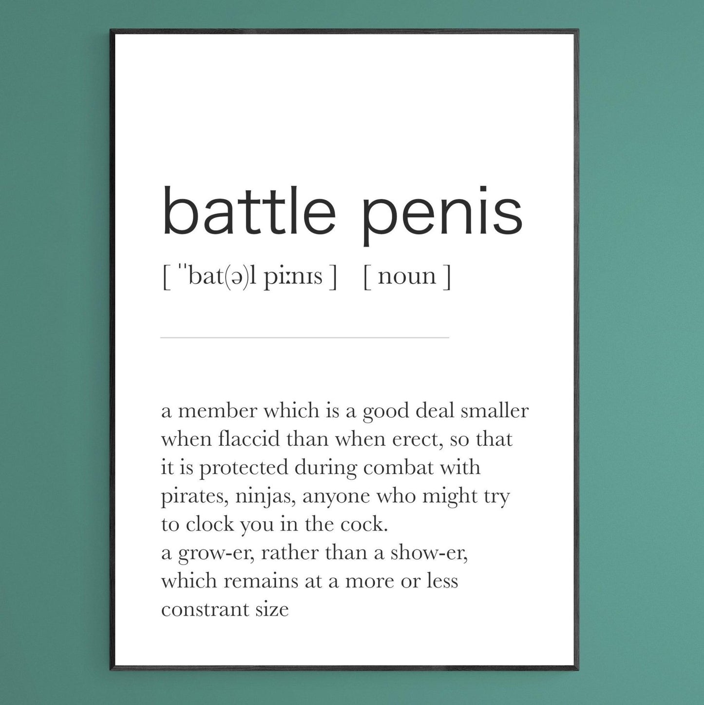 Battle Penis Definition Print - 98typesDefinitions