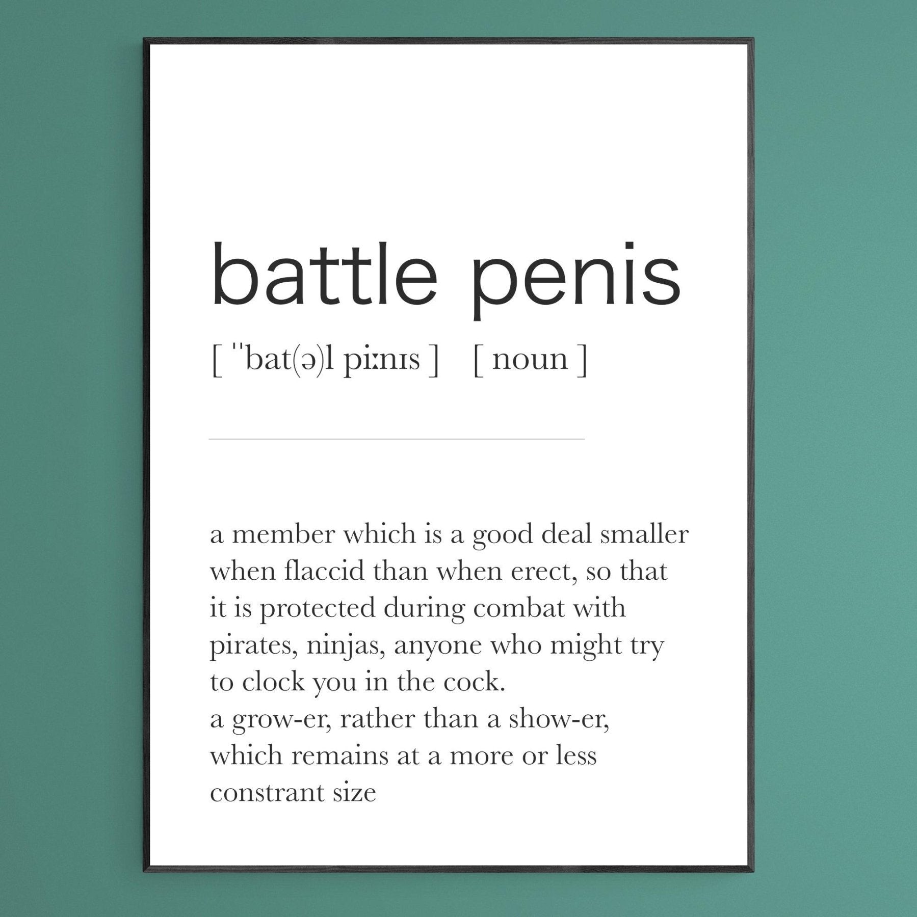 Battle Penis Definition Print - 98typesDefinitions