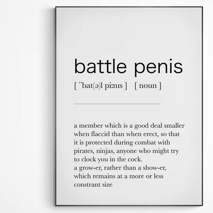 Battle Penis Definition Print - 98typesDefinitions