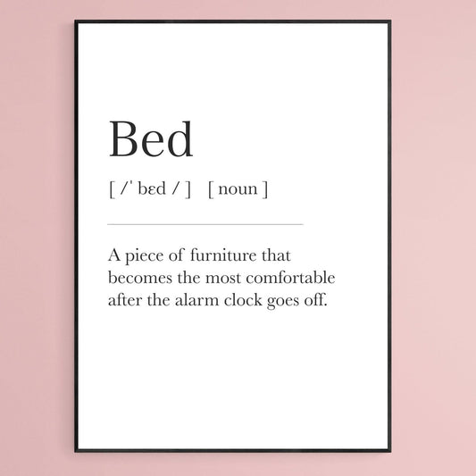 Bed Definition Dictionary Print - 98typesDefinitions