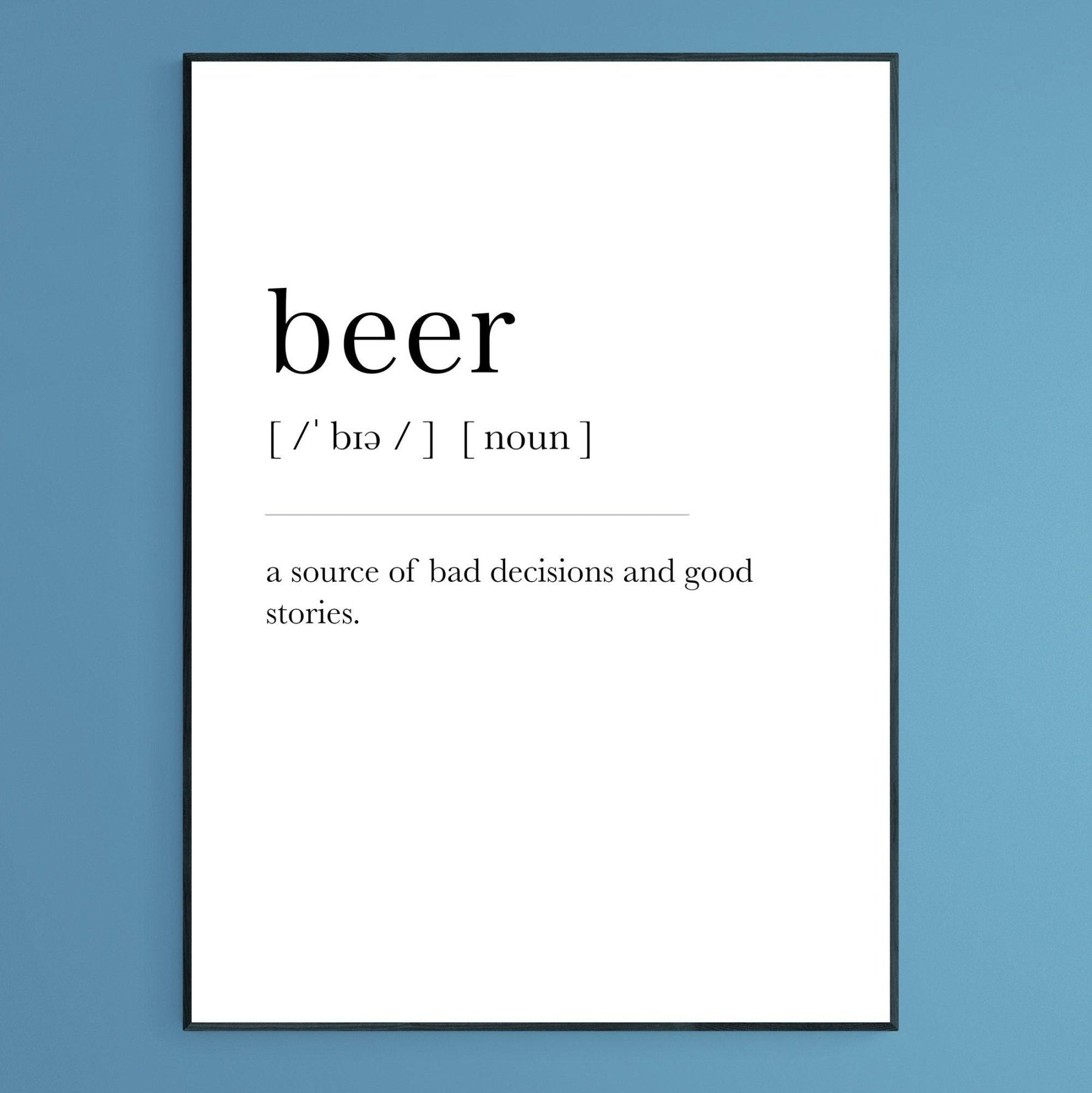 Beer Definition Print - 98typesDefinitions