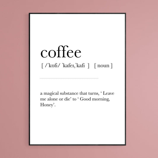 Coffee Definition Print - 98typesDefinitions
