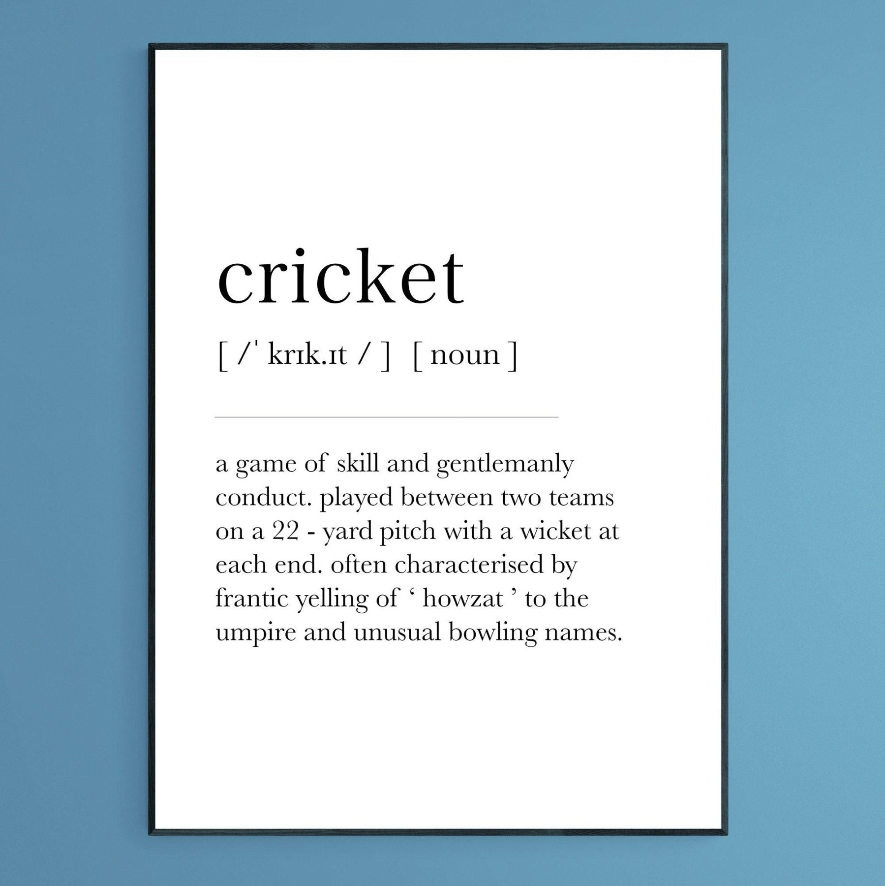 Cricket Definition Print - 98typesDefinitions