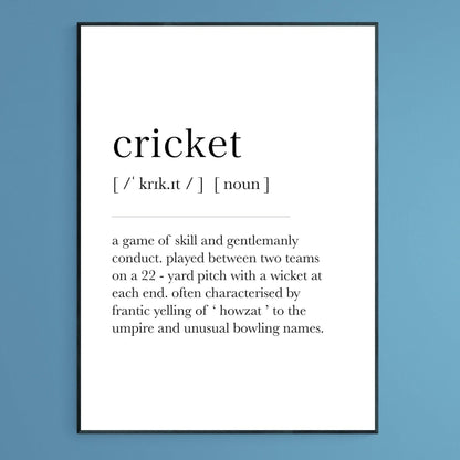Cricket Definition Print - 98typesDefinitions