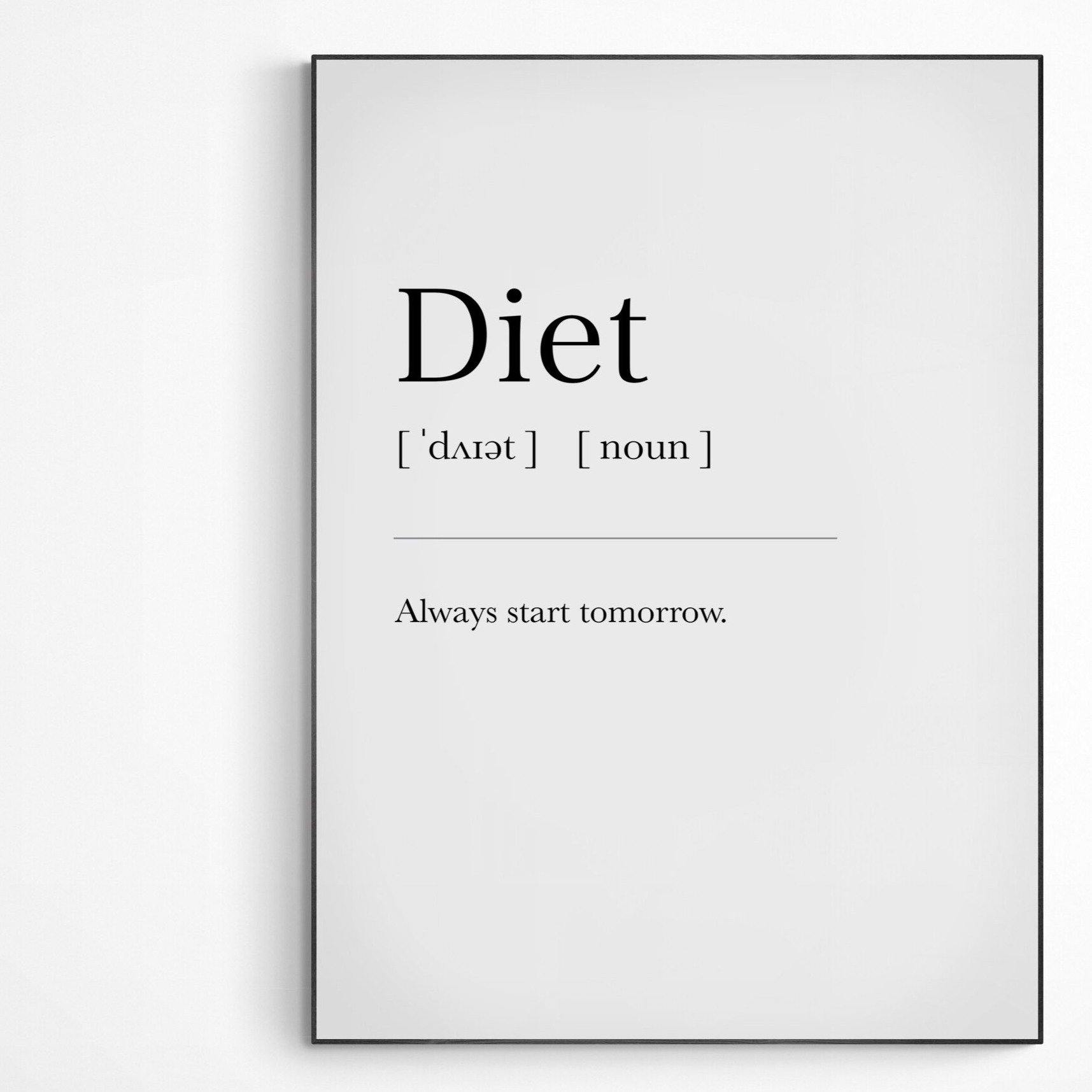 Diet Definition Print - 98typesDefinitions