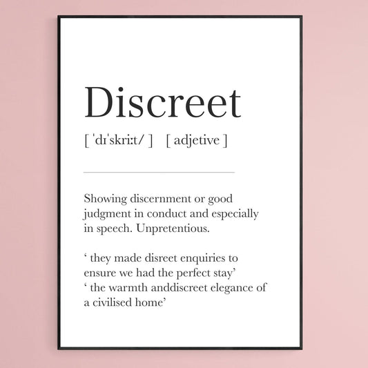 Discreet Definition Print - 98typesDefinitions