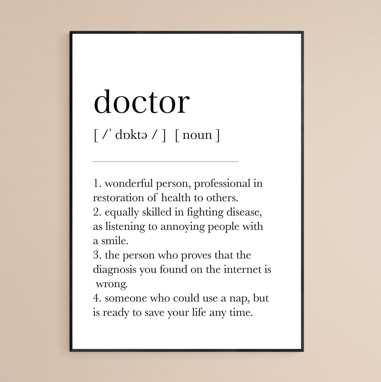 Doctor Definition Print - 98typesDefinitions