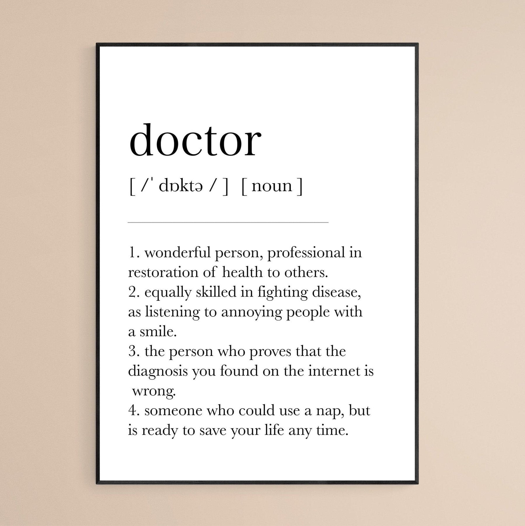 Doctor Definition Print - 98typesDefinitions