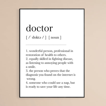Doctor Definition Print - 98typesDefinitions