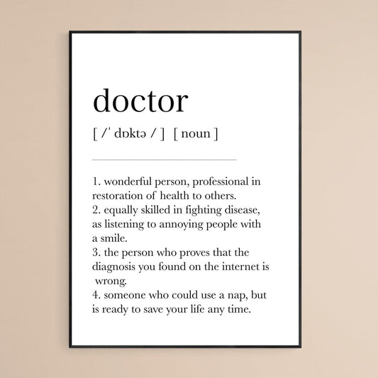 Doctor Definition Print - 98typesDefinitions