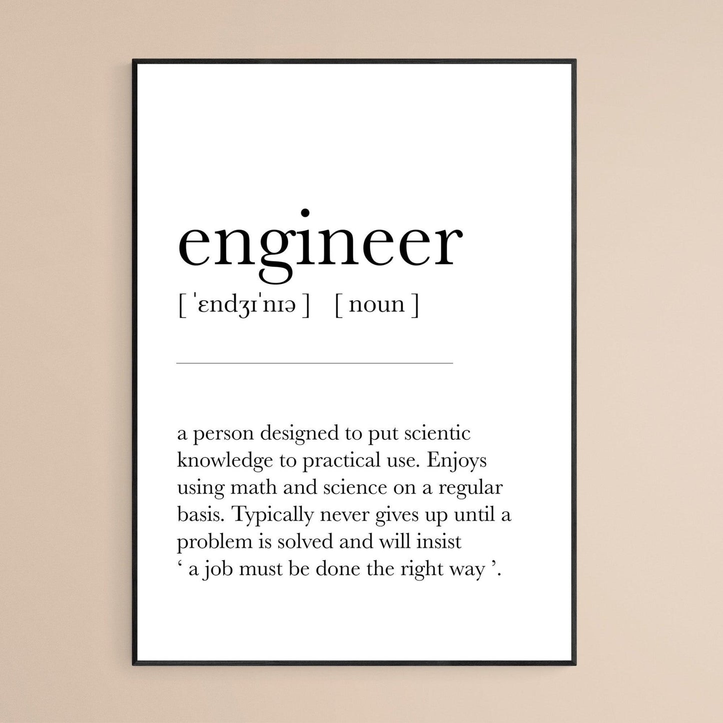 Engineer Definition Poster - 98typesDefinitions