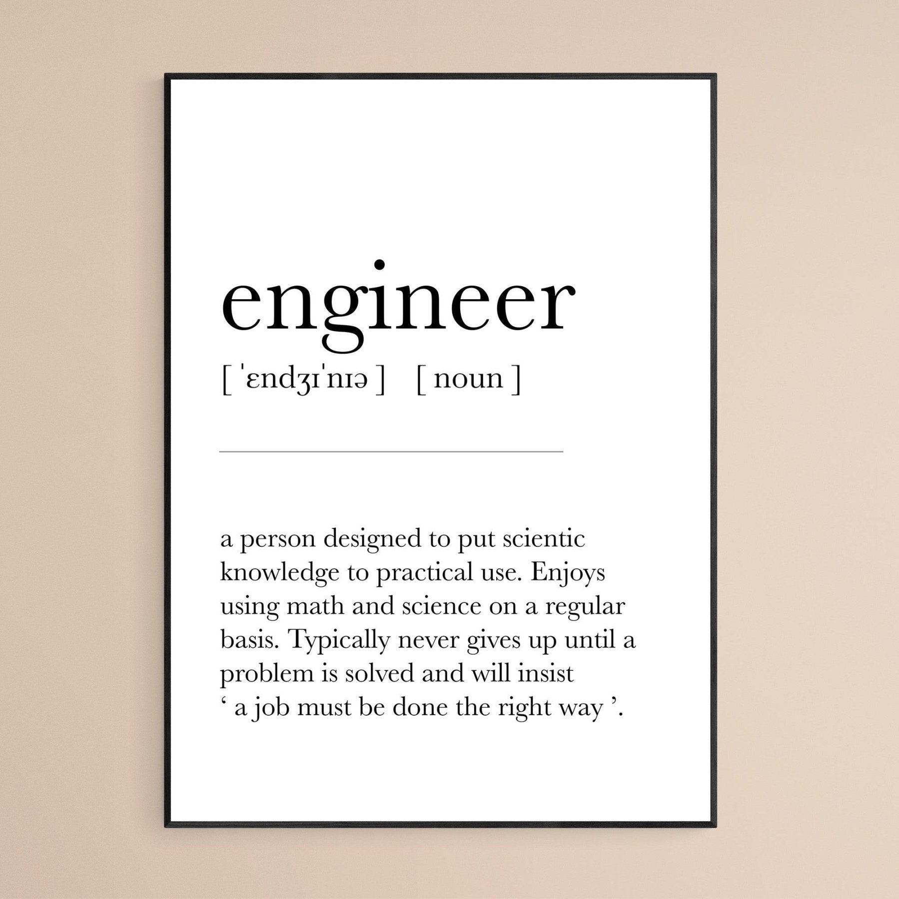 Engineer Definition Poster - 98typesDefinitions