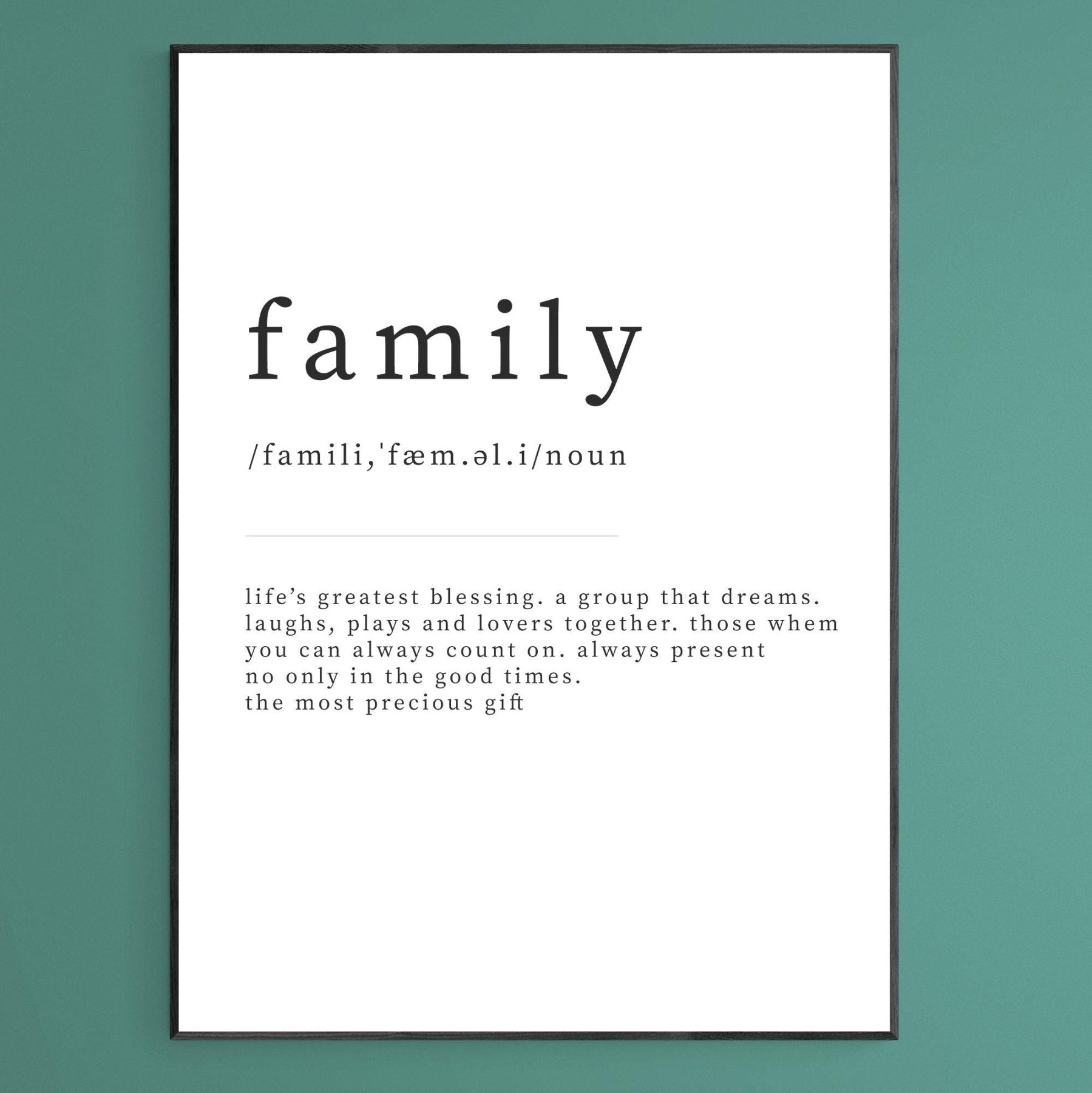 Family Definition Print - 98typesDefinitions