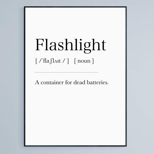 Flashlight Definition Print - 98typesDefinitions