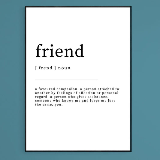 Friend Definition Print - 98typesDefinitions