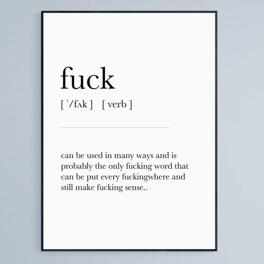 Fuck Definition Print - 98typesDefinitions
