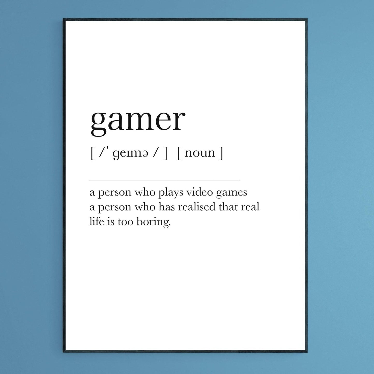 Gamer Definition Print - 98typesDefinitions