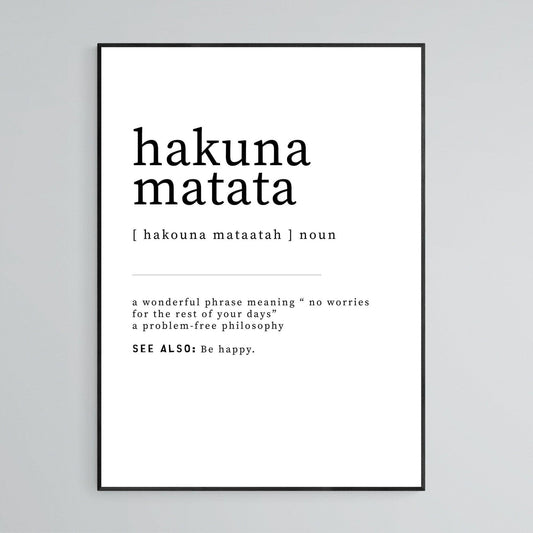 Hakuna Matata Definition Print - 98typesDefinitions