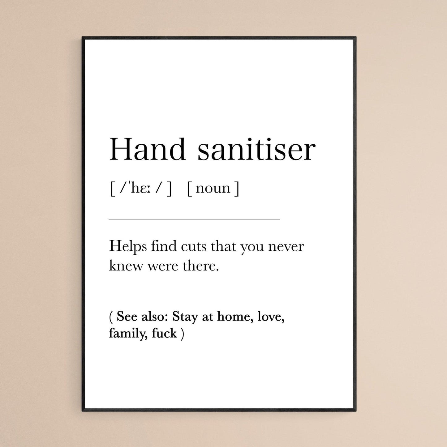 Hand Sanitiser Definition Print - 98typesDefinitions