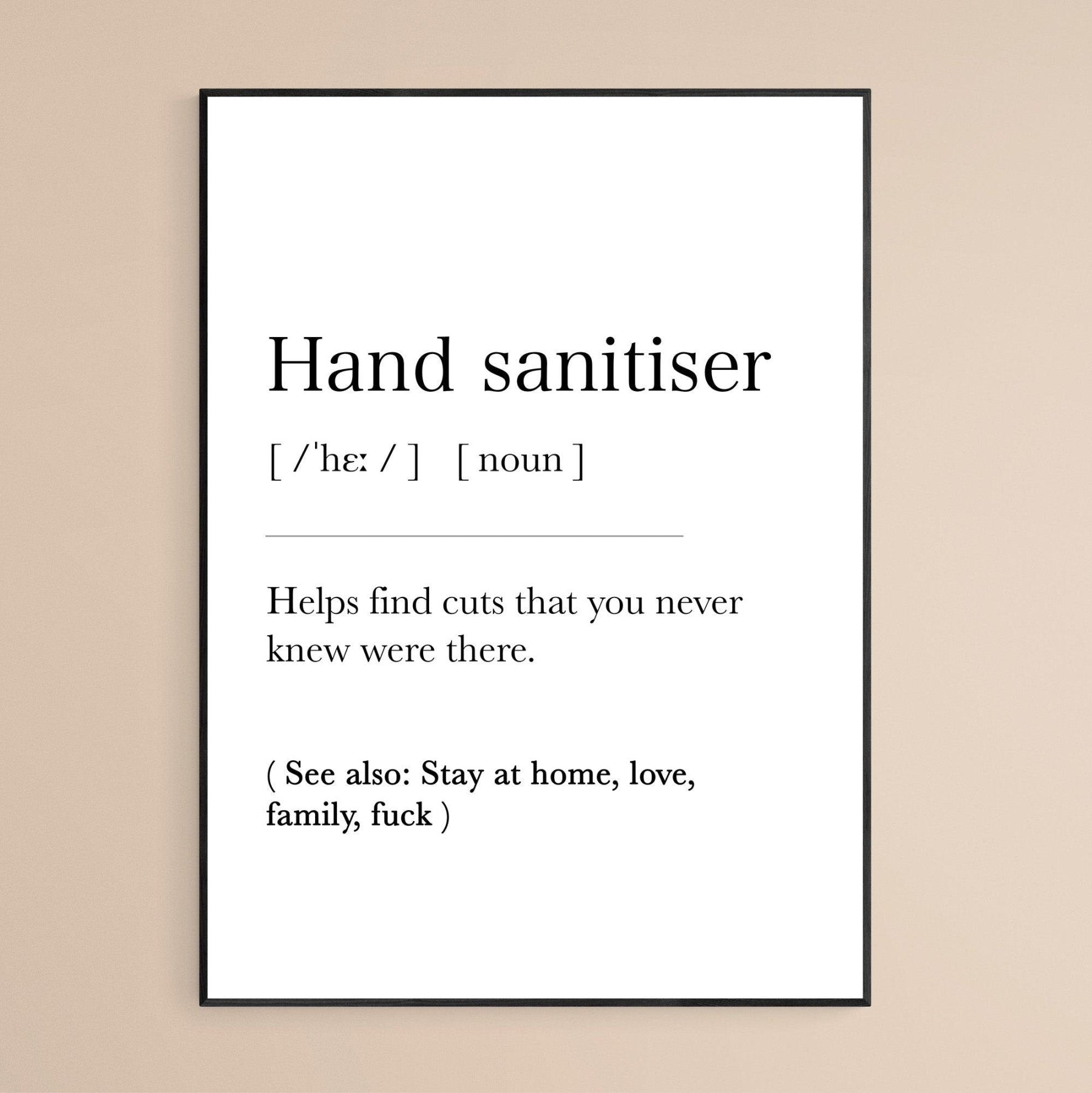 Hand Sanitiser Definition Print - 98typesDefinitions