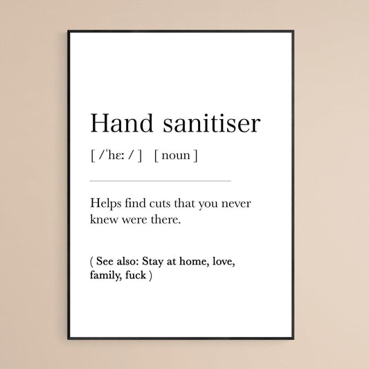Hand Sanitiser Definition Print - 98typesDefinitions