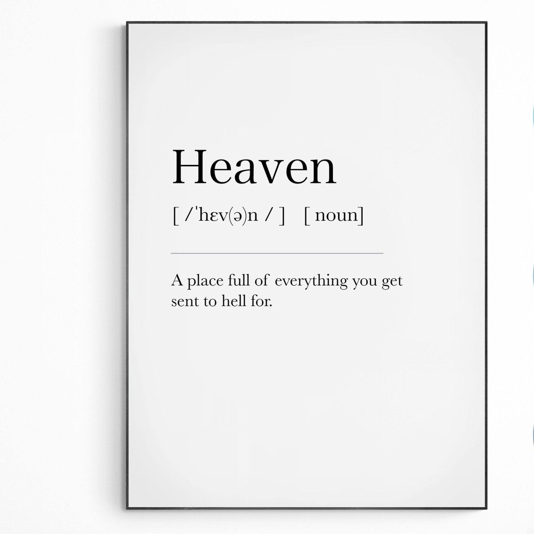 Heaven Definition Print - 98typesDefinitions